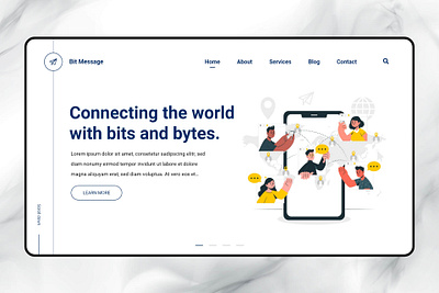 Bit Message Landing Page branding design illustration landing page landing page design landingpage ui web design webdesign website