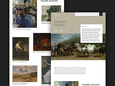 National Gallery Concept - Art Movements art art movement concept design digital exhibition experiment gallery realism ui ux website