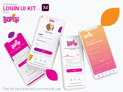 Free app login screens ui kit from graphics guruji app login ui app login ui kit app ui kit free login screen graphics guruji login login screen login ui kit download login ui kit free