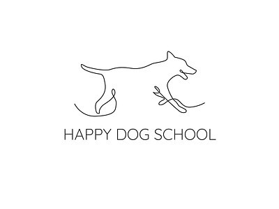 Logo Happy Dog School branding design icon illustration logo typography ui vector