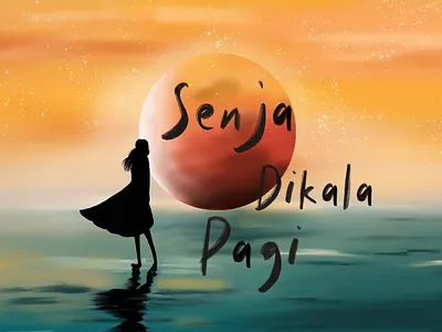 Senja dikala Pagi's Post Card beach bitmap bitmap illustration design illustraion illustration illustration art landscape postcard postcards simple design simpleillustration sunset