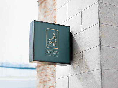 Deer Production Logo branding concept creative custom deer design flat graphic green illustration logo logoidea logoinspiration minimal minimalist mockup modern production professional studio