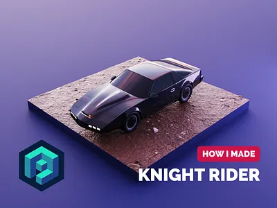 Knight Rider Tutorial 3d blender car diorama illustration isometric kitt knight rider model render tutorial