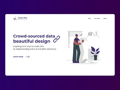 Green Star - Clean Landing Page adobe xd clean figma goodbrief home page illustrator landing page list minimal negative space ui uidesign ux vector web website whitespace