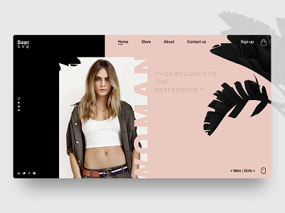 Hanger Log Modern Website✨ black clothes design ecommerce flat gray minimal online shopping online store pink shop typography ui ux web website