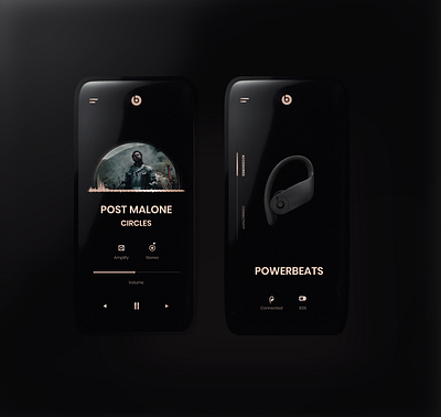 BEATS app concept beats clean dark ui design elegant minimal mobile ui powerbeats premium uidesign