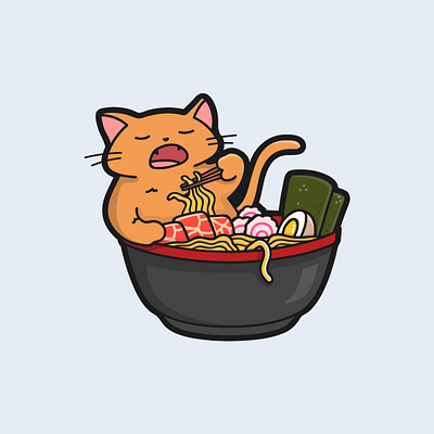 Rameow cat content design design flat design flat art illustration vector vietnam