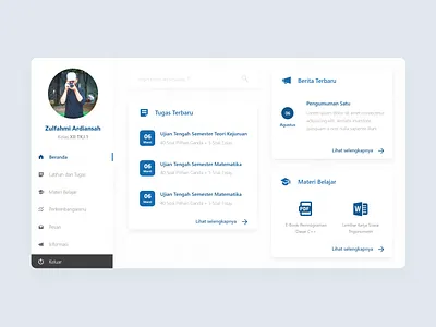 Sobat Siswa Admin app design flat ui web