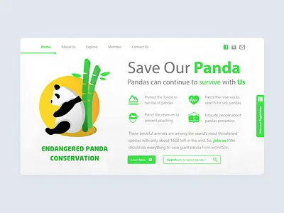 Save Our Panda design illustration ui web
