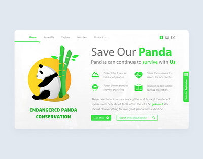 Save Our Panda design illustration ui web