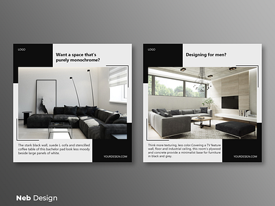 Modern living room instagram post design decoration design gray instagram design instagram post neb design post design social media social media design web design