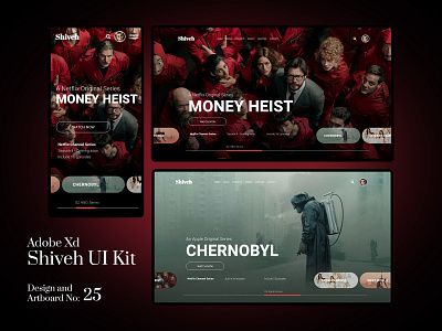 Shiveh UI Kit adobexd concept design designer graphic homepage movies shiveh ui ui design uikit uiux ux ux ui uxdesign web webdesign website xd