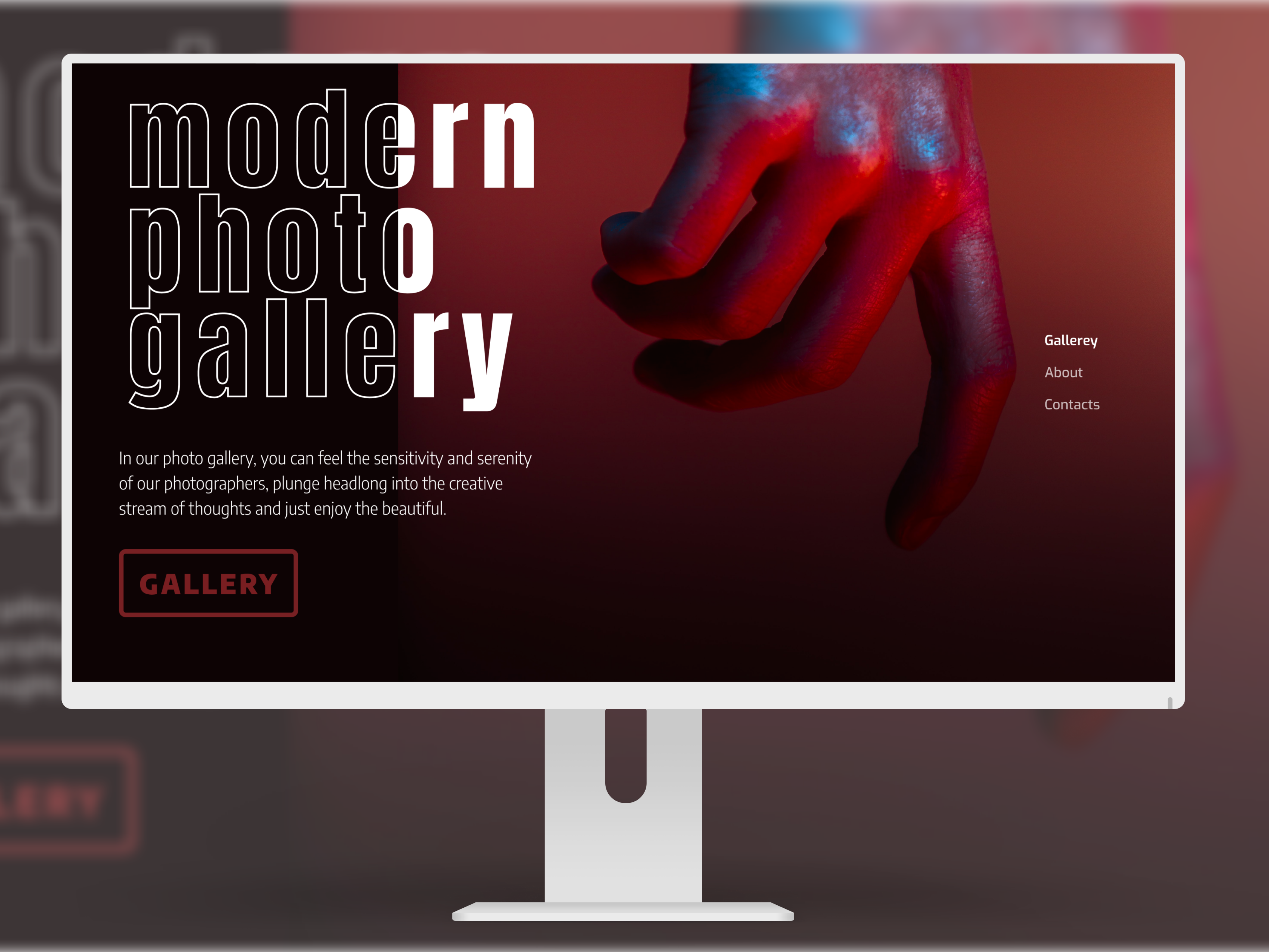 Example of Modern photo gallery, concept design.