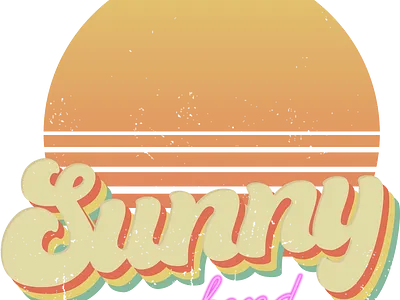Sunny Weekend colorful logo logo design neon neon colors neon light retro summer sun sunny sunset sunsets t shirt design vintage worn
