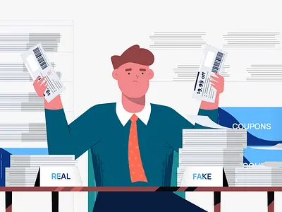 Office worker 2d character animation character character design character illustration coupons freelancer illustration man office office tools office worker paper teenager work workflows