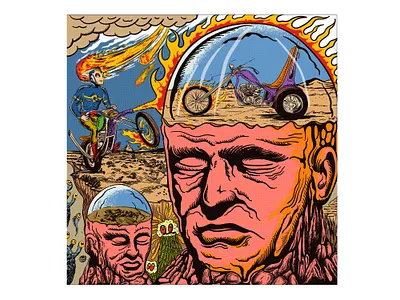 beeride illustration artwork badge design beer beer art beer branding beer label brand choppers harley davidson illustration logo motorcycles