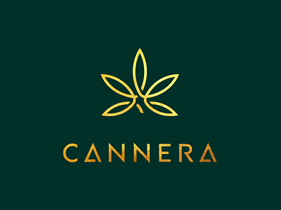 Logo Cannera branding cbd oil design gold foil logo logo mark premium vector visual identity