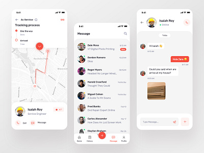 Messaging service provider finding service man provider service design serviceapp tracking process ui design