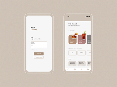 MAD DRINKS - Delivery App #3 app application delivery app drinks home home page login mad men ui design ux design