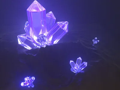 Purple glowing crystals 3dmodeling c4d cinema4d crystal octanerender render