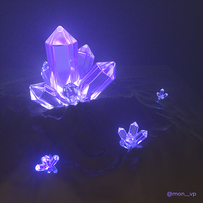 Purple glowing crystals 3dmodeling c4d cinema4d crystal octanerender render