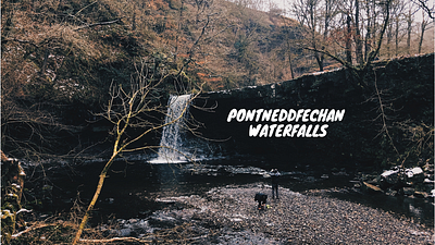 Pontneddfechan Waterfalls Nature Film Thumbnail art branding design minimal thumbnail typography ui videography visual