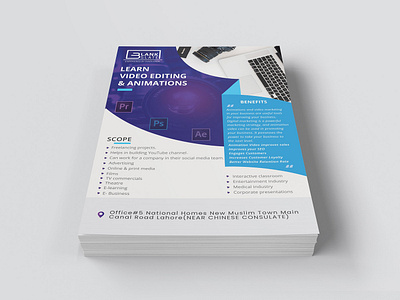 Flyer Design blue brand identity branding brochure brochure design clean design flyer flyer design graphic design minimalism mockup print design printing