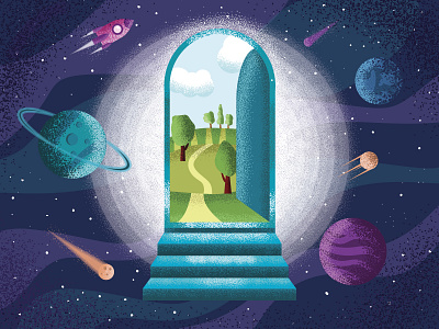 The door into summer design illustration vector