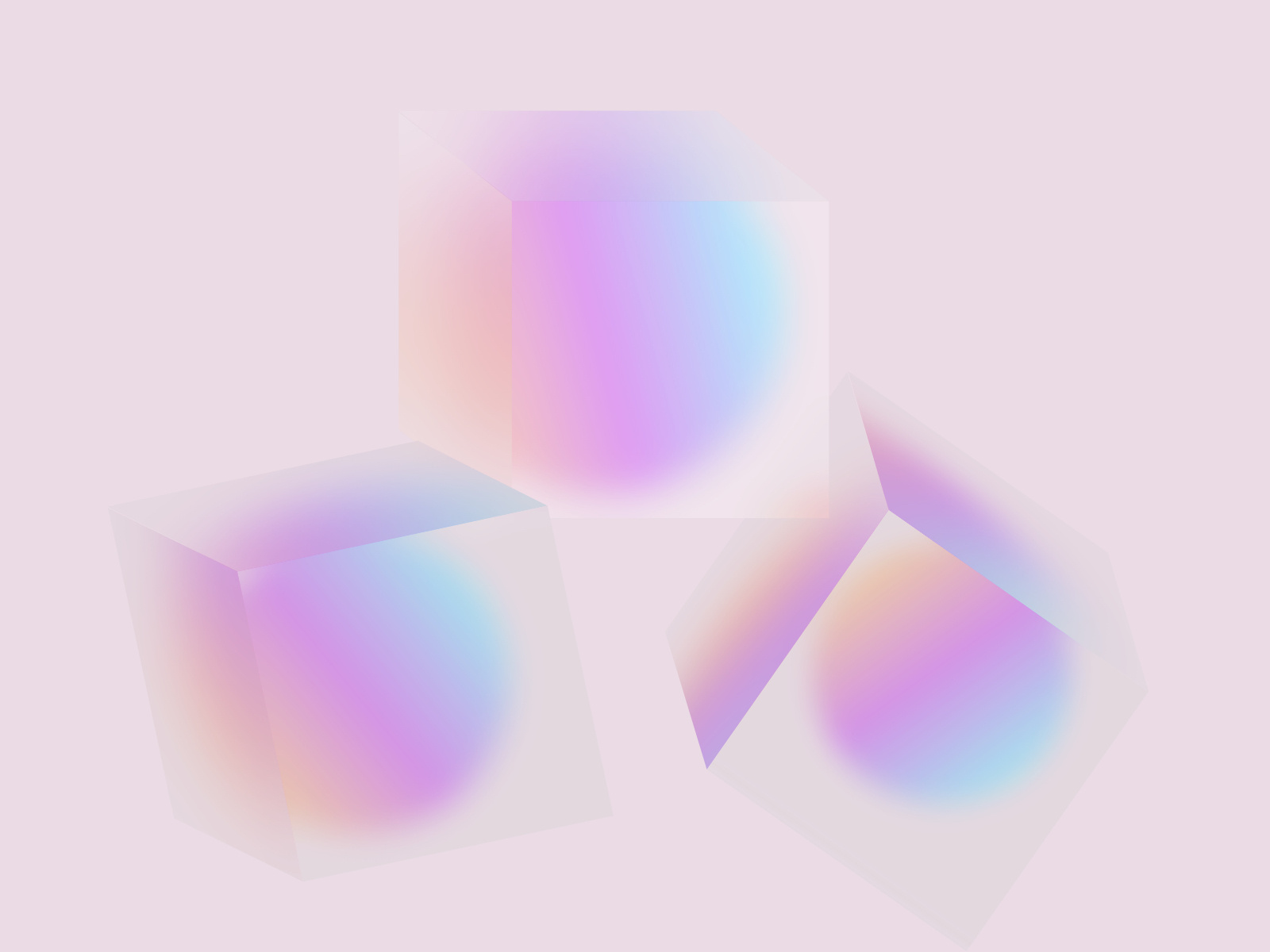 Example of 3D glossy cube