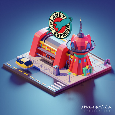 Futurama 3d 3d art 3dblender blender blender 3d blender3d blenderart blendercycles design futurama house lowpoly lowpolyart