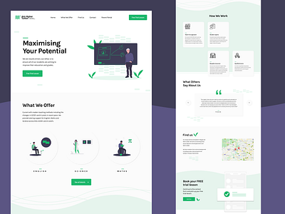 Aim Higher Tuition Website illustraion illustration art layout learning platform minimal minimalist modern tuition typography web design website whitespace