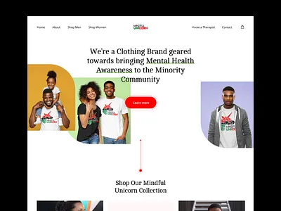 Mindful Unicorn Website Header ecommerce ecommerce design fashion healthcare layout mental health mental health awareness minimal modern photography typography website whitespace