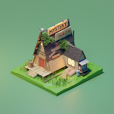 Gravity Falls 3d art 3dblender blender blender 3d blender3d blenderart blendercycles design gravity falls lowpoly lowpolyart