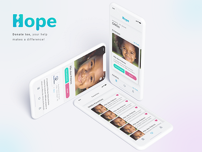 Mobile App UI - Hope adobe illustrator adobe xd app apple apple design apple store design app donate hope ios mpbile ngo ong ui design ux design