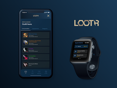 Mobile App UI - Lootr adobe xd app apple apple store apple watch guild ios mobile ui design ux design watch world of warcraft wow