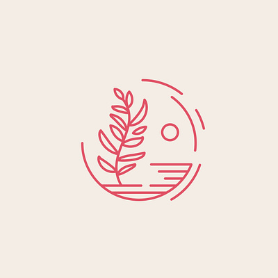 Nature Logo - Deconstructed Circle badge logo branding branding design circle circle logo countryside deconstructed emblem logo geometric geometric logo logo logo design logomark minimalist minimalist logo nature pink plant sun vector