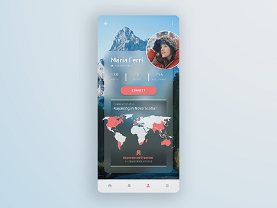 Travelling Social Network - User Profile 100days adobe xd app challenge concept dailyui dailyui 006 map mobile social network tourist travelling ui uidaily user user profile ux web