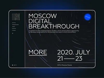 MOSCOW DIGITAL MEET // HOMEPAGE accent black breakthrough design designer digital figma graphic interface it meetup minimal modern typography ui user experience user interface ux web website