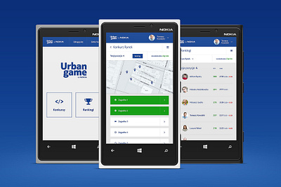 Urban Game by Nokia app design clean flat mobile modern responsive ui ux