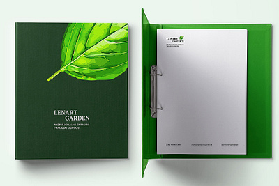 Lenart Garden branding folder garden leaf logo print serif stationery terrace visual identity