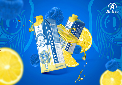 Artice Juice branding color design doodles illustration juice juice packaging logo packaging packaging mockup packagingdesign product packaging typography vector