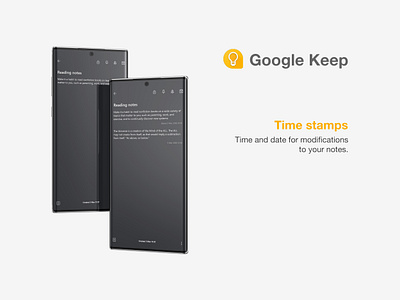 Google Keep Time stamps app design ui ux