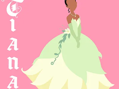 Tiana design disney art illustration illustrator typography vector