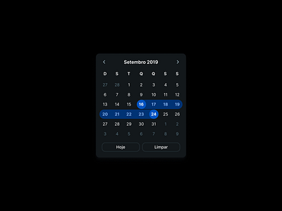 Lil date picker dark mode date date picker datepicker night mode period range ui ui design