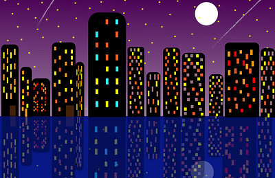 The night city design illustration nightcity