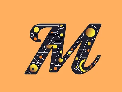 Drop Cap M design dropcap lettering m typography vector