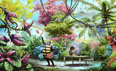 Vincent's Vivarium digital painting illustration whimsical