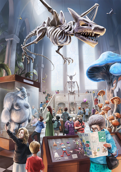 The Museum of Unnatural History digital painting fantasy illustration whimsical