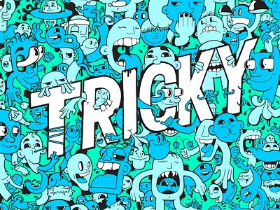 TRICKY branding character design graphics illustration lettering mural type typography vector