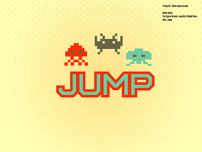 Daily Logo Challenge: Day 50 | Jump arcade arcade game atari branding daily logo daily logo design dailylogo dailylogochallenge design green illustration joystick jump jumpman logo orange pixels retro